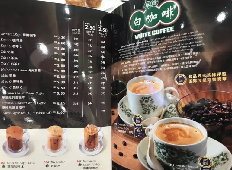 Harga Oriental Kopi Menu