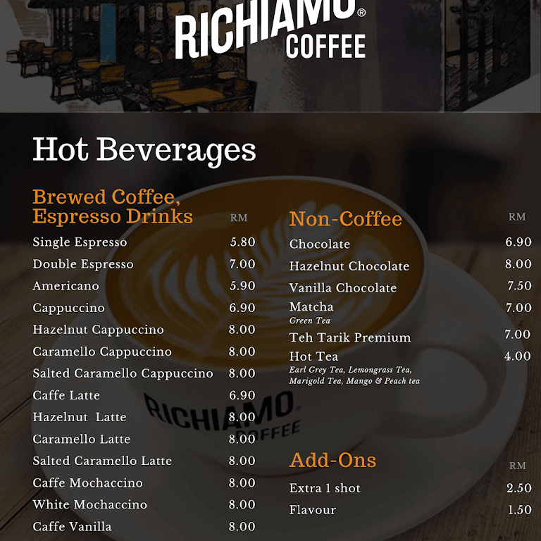 Harga Richiamo Coffee Menu