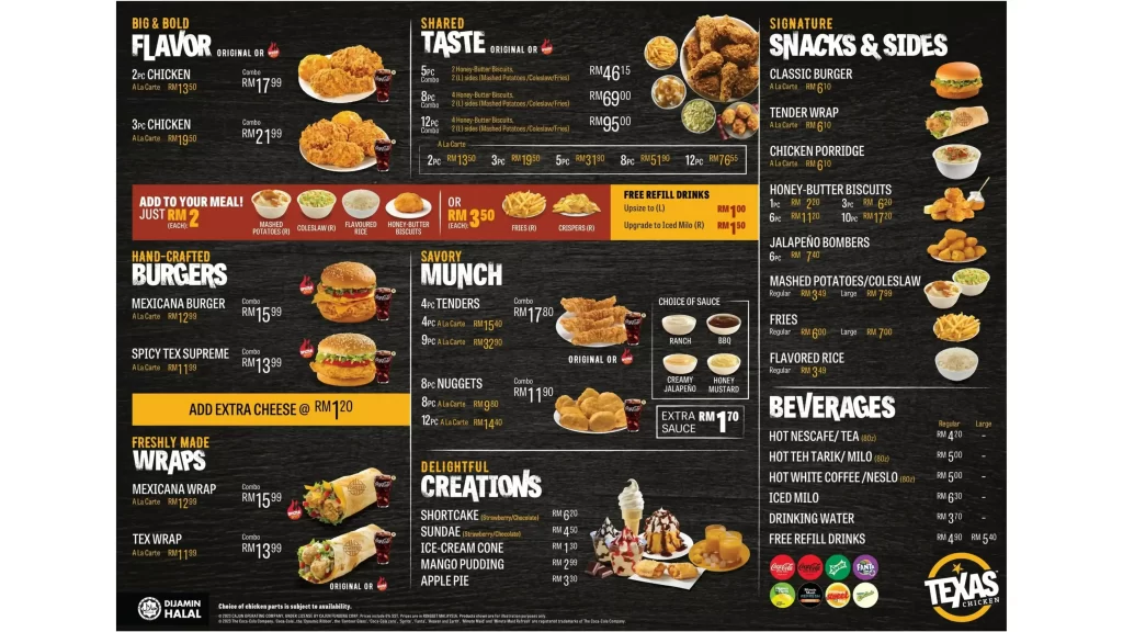 Harga Texas Chicken Menu