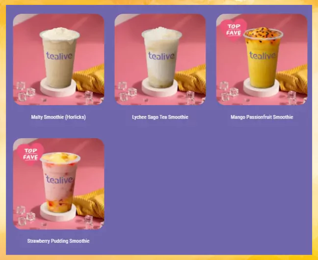 Harga Menu Tealive Smoothies