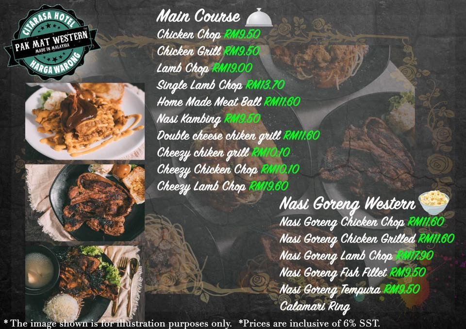 Harga Pak Mat Western Menu