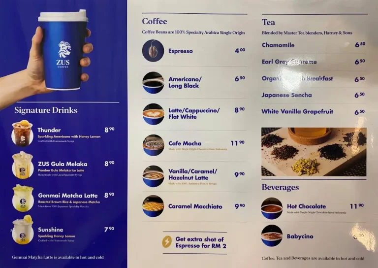 Harga Zus Coffee Menu