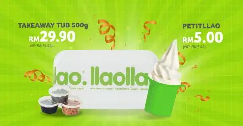 LLAOLLAO TAKEAWAY dengan HARGA terkini