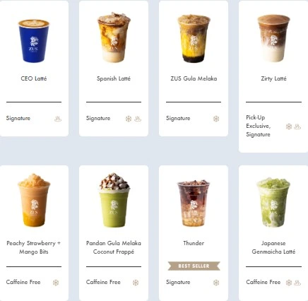 MENU ZUS COFFEE SIGNATURES DENGAN HARGA