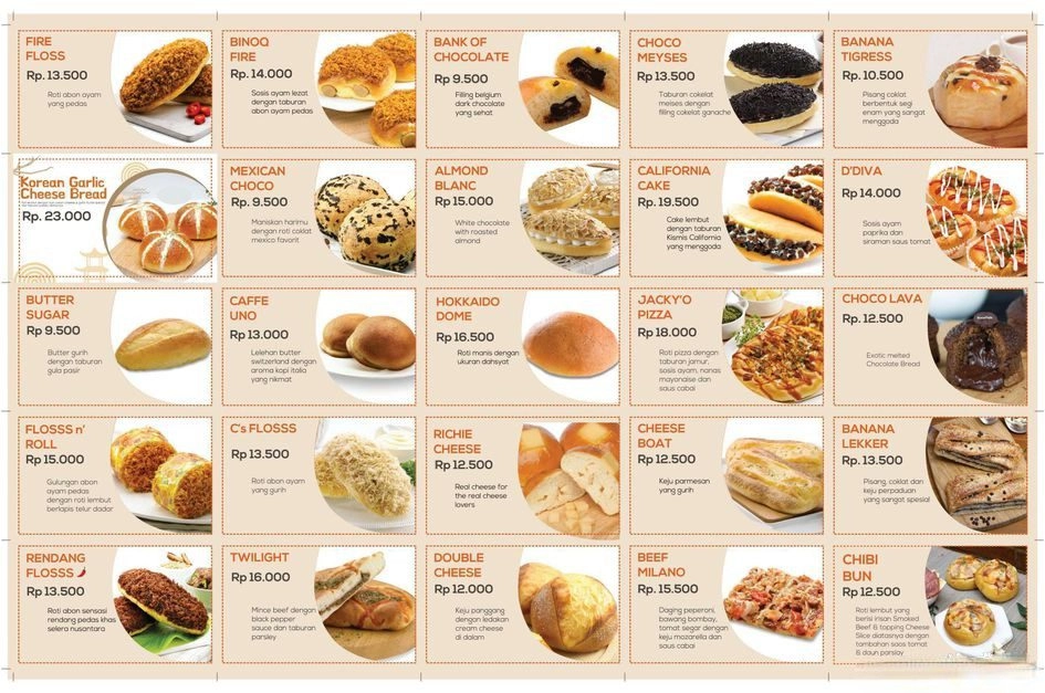 Harga Breadtalk Menu