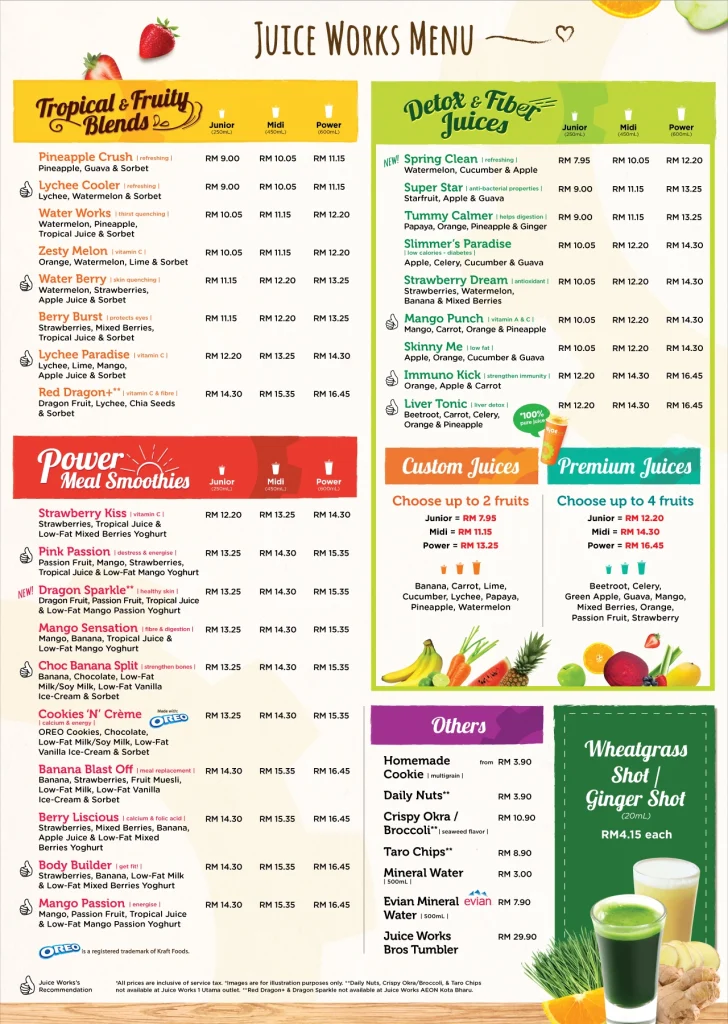 Harga Jugos Menu