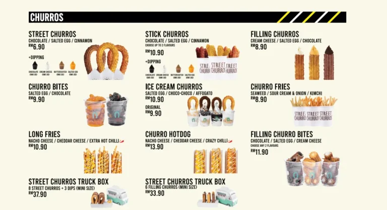 Harga Street Churros Menu