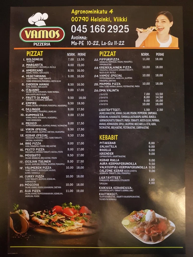 Harga Vamos Menu