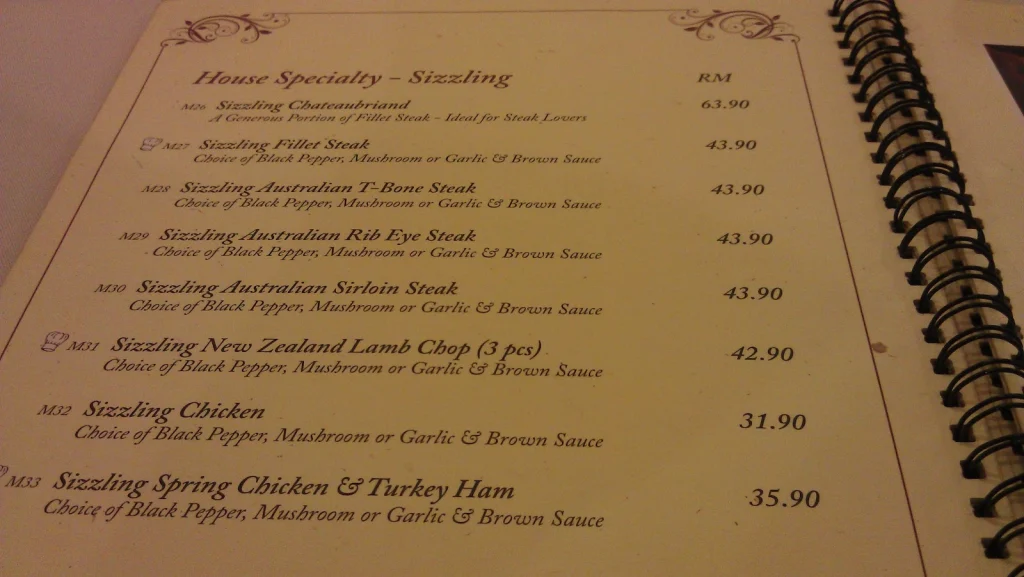 Harga coliseum menu